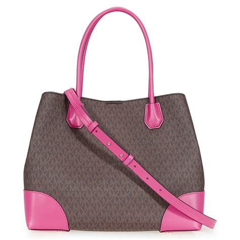 michael kors pink and brown crossbody|michael kors large pink tote.